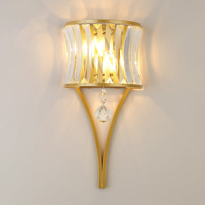 Vivolux | 1 Glühbirne Klare Kristall Wandleuchte Rustikale Gewellte Schlafzimmer Wandmontierte Beleuchtung mit Metallrahmen