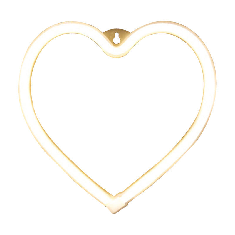 Vivolux | Hartvormige Plastic Nachttafellamp Cartoonstijl LED Witte Wandlamp met UDB Stekkerkabel