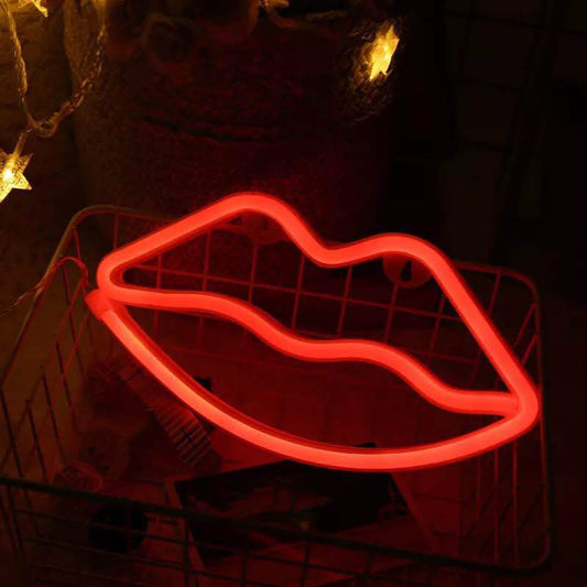 Vivolux | Rote Lippenförmige Nachttischlampe Zeitgenössische LED Kunststoff Wandbeleuchtung für Kinderzimmer