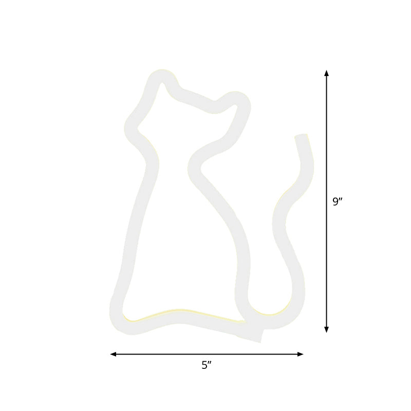 Vivolux | Kreative LED Nachtlicht Weiße Katze USB-betriebene Wandnachtlampe mit Kunststoffschirm