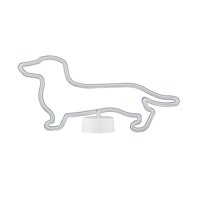 Vivolux | Plastik Hund-förmige Wandlampe Zeitgenössische Batteriebetriebene LED Nachttischlampe in Weiß