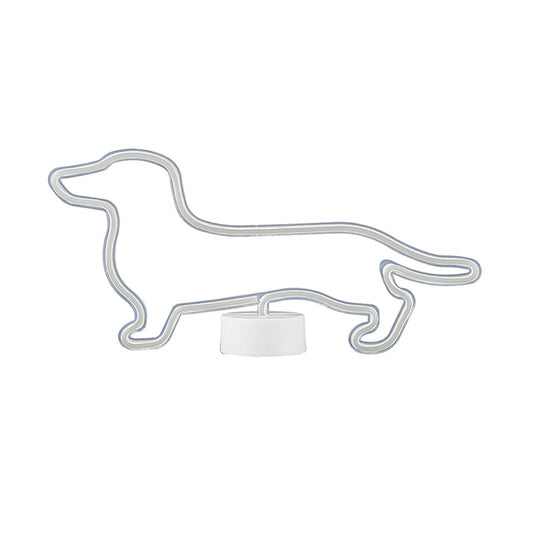 Vivolux | Plastik Hund-förmige Wandlampe Zeitgenössische Batteriebetriebene LED Nachttischlampe in Weiß