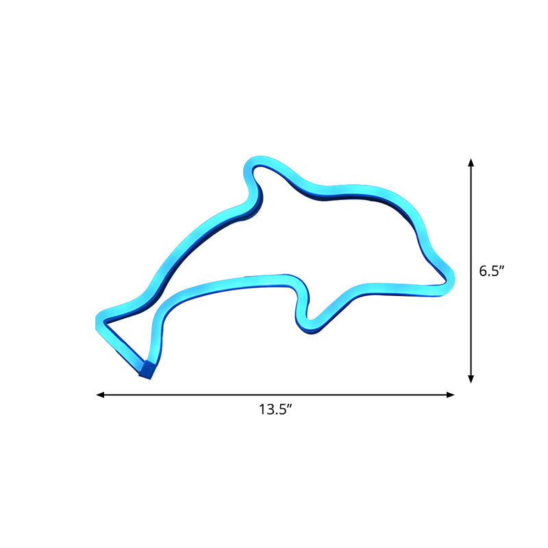 Vivolux | Delfin Jungen Schlafzimmer Wandlicht Kunststoff Kreativ Batterie betrieben LED Nachttischbeleuchtung in Weiß