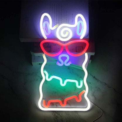 Vivolux | Alpaca Mini Wand Nachtlamp Cartoon Stil Plastik Kinderslaapkamer LED Nachtkastlamp in Weiß