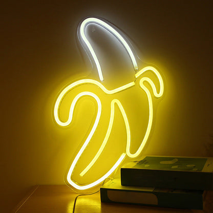 Vivolux | Nordic Banana Wand Nachtlampe Acryl Kinder Schlafzimmer LED Nachttischlicht in Weiß mit USB Plug-in Kabel