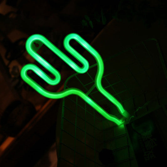 Vivolux | Plastik-Kaktus-Mini-Nachtlampe kreative USB-betriebene LED weiße Wandnachtbeleuchtung