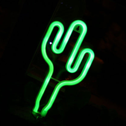 Vivolux | Plastik-Kaktus-Mini-Nachtlampe kreative USB-betriebene LED weiße Wandnachtbeleuchtung