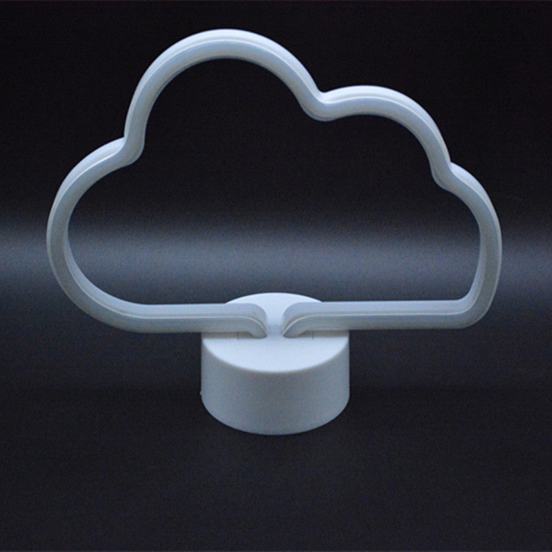 Vivolux | Plastic Wolkenvormige Nacht Tafel Lamp Cartoon Accu Voeding LED Witte Nachtkast Verlichting