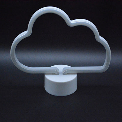 Vivolux | Plastic Wolkenvormige Nacht Tafel Lamp Cartoon Accu Voeding LED Witte Nachtkast Verlichting