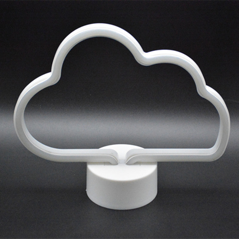 Vivolux | Plastic Wolkenvormige Nacht Tafel Lamp Cartoon Accu Voeding LED Witte Nachtkast Verlichting