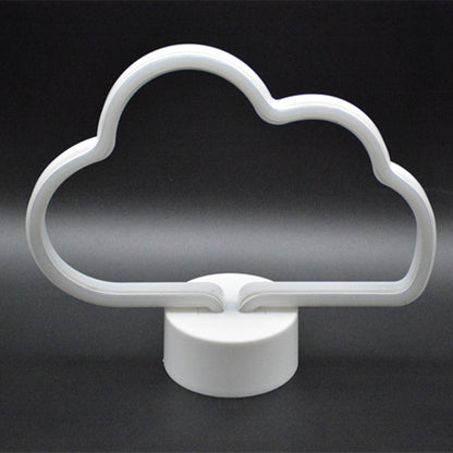 Vivolux | Plastic Wolkenvormige Nacht Tafel Lamp Cartoon Accu Voeding LED Witte Nachtkast Verlichting