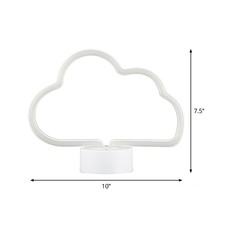 Vivolux | Plastic Wolkenvormige Nacht Tafel Lamp Cartoon Accu Voeding LED Witte Nachtkast Verlichting