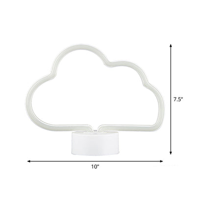 Vivolux | Plastic Wolkenvormige Nacht Tafel Lamp Cartoon Accu Voeding LED Witte Nachtkast Verlichting