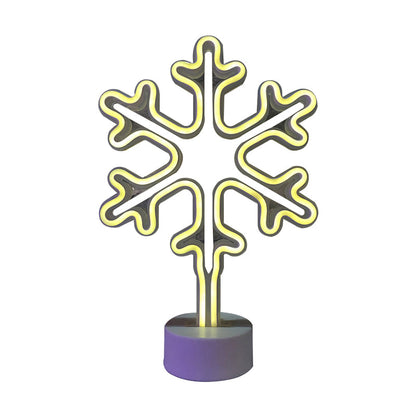 Vivolux | Witte Sneeuwvlok Mini Tafel Verlichting Moderne Stijl Batterij LED Plastic Nachtkastje Lamp