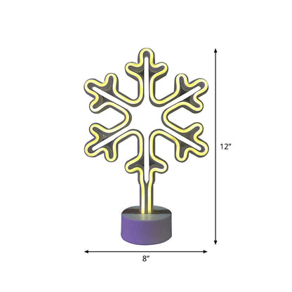 Vivolux | Witte Sneeuwvlok Mini Tafel Verlichting Moderne Stijl Batterij LED Plastic Nachtkastje Lamp