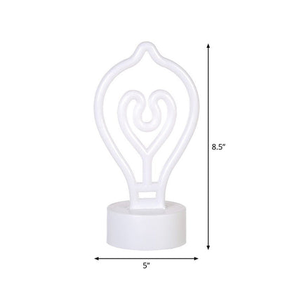 Vivolux | Cartoon LED Tafellicht Witte Gloeilampvormige Op Batterijen Werkzaam Nachtverlichting met Plastic Shade