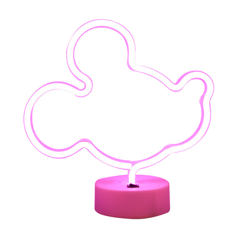 Vivolux | Animal Kids Schlafzimmer Nachttischlampe Kunststoff Batterie LED Kreative Nachttischbeleuchtung in Weiß