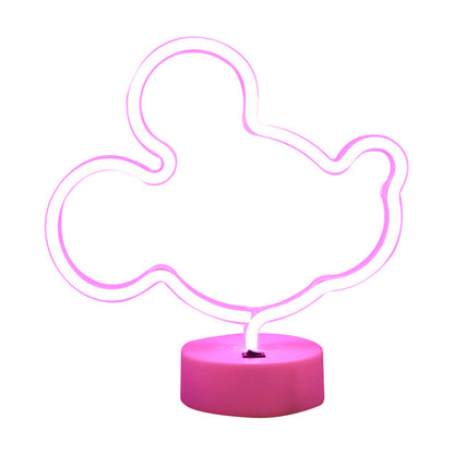 Vivolux | Animal Kids Schlafzimmer Nachttischlampe Kunststoff Batterie LED Kreative Nachttischbeleuchtung in Weiß