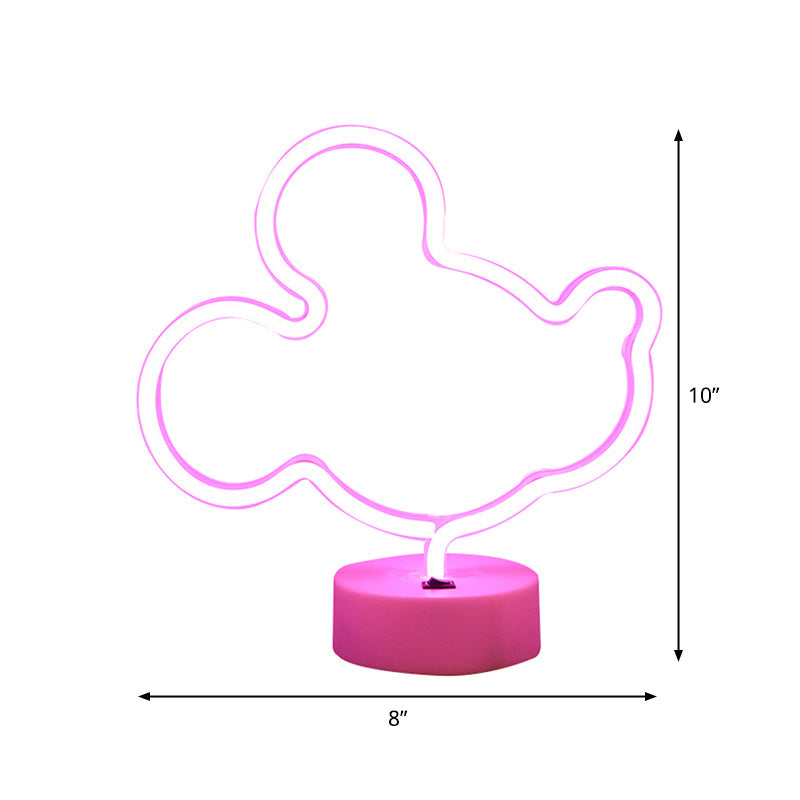 Vivolux | Animal Kids Schlafzimmer Nachttischlampe Kunststoff Batterie LED Kreative Nachttischbeleuchtung in Weiß