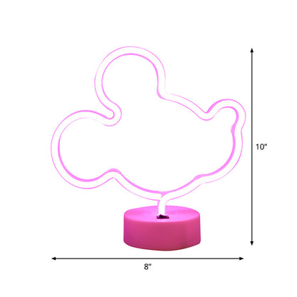 Vivolux | Animal Kids Schlafzimmer Nachttischlampe Kunststoff Batterie LED Kreative Nachttischbeleuchtung in Weiß