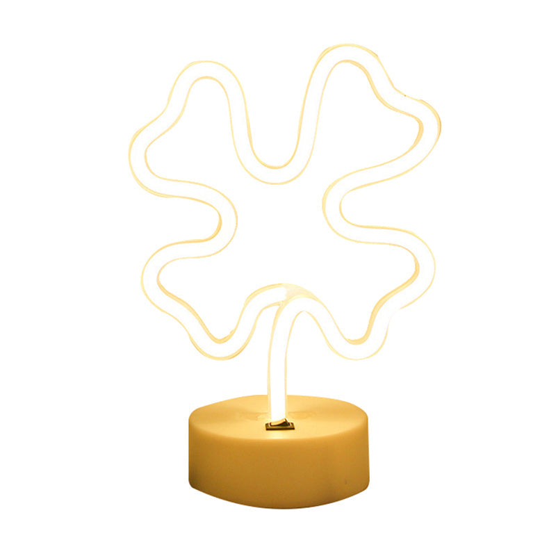 Vivolux | Animal Kids Schlafzimmer Nachttischlampe Kunststoff Batterie LED Kreative Nachttischbeleuchtung in Weiß