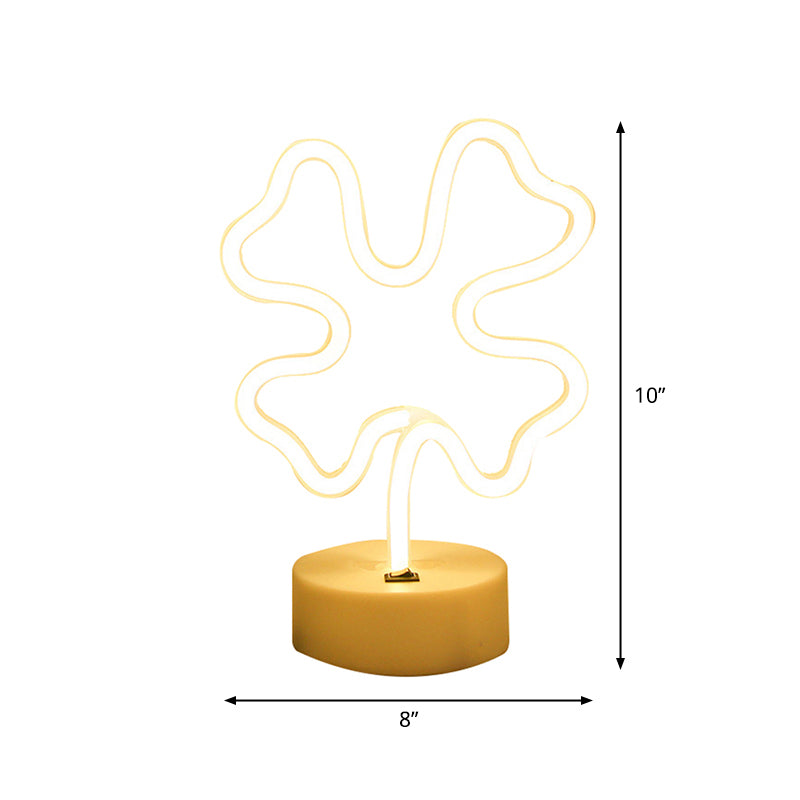 Vivolux | Animal Kids Schlafzimmer Nachttischlampe Kunststoff Batterie LED Kreative Nachttischbeleuchtung in Weiß