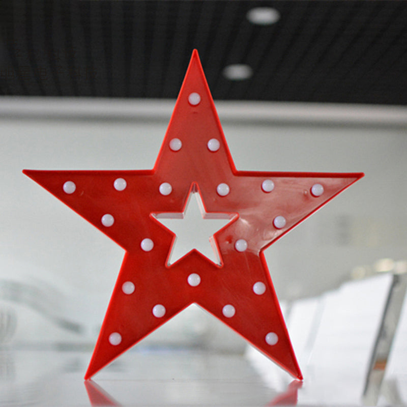 Vivolux | Einfache Pentastar Nachttischlampe Kunststoff LED Schlafzimmer Nachtbeleuchtung mit Durchbruchsdesign