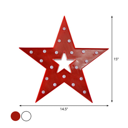 Vivolux | Einfache Pentastar Nachttischlampe Kunststoff LED Schlafzimmer Nachtbeleuchtung mit Durchbruchsdesign