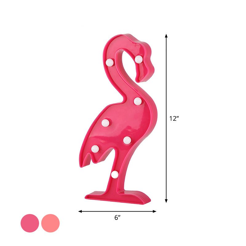 Vivolux | Flamingo Nachtlampe Moderner Stil Kunststoff Pink Finish Batterie LED Wand Nachtbeleuchtung