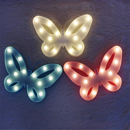 Vivolux | Nordic Butterfly Nachttischbeleuchtung Kunststoff Mädchen Schlafzimmer LED Wandlampe