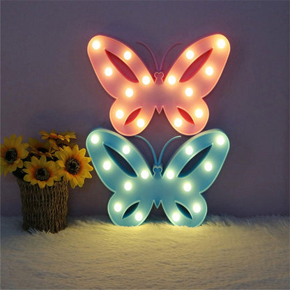 Vivolux | Nordic Butterfly Nachttischbeleuchtung Kunststoff Mädchen Schlafzimmer LED Wandlampe