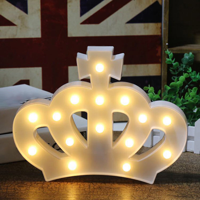 Vivolux | Plastic Crown Nachtkastje Lamp Cartoon Stil Batterij Aangedreven LED Nachtverlichting