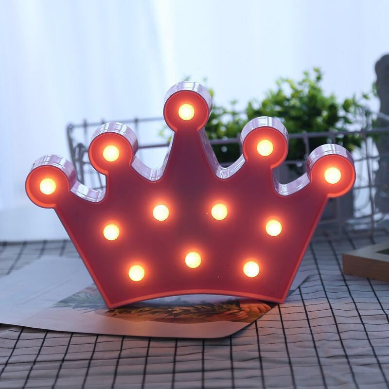 Vivolux | Plastic Crown Nachtkastje Lamp Cartoon Stil Batterij Aangedreven LED Nachtverlichting