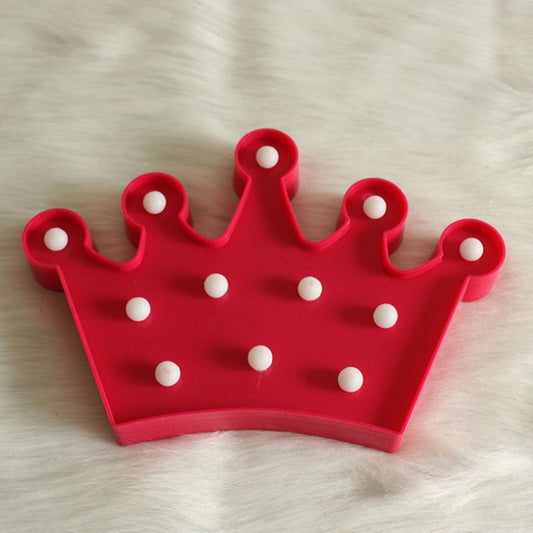 Vivolux | Plastic Crown Nachtkastje Lamp Cartoon Stil Batterij Aangedreven LED Nachtverlichting