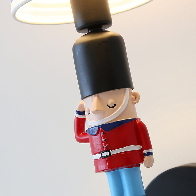 Vivolux | Soldat Schlafzimmer Wandleuchte mit konisch geformtem Schirm Stoff 1 Kopf Amerikanischer Stil Wandlampe