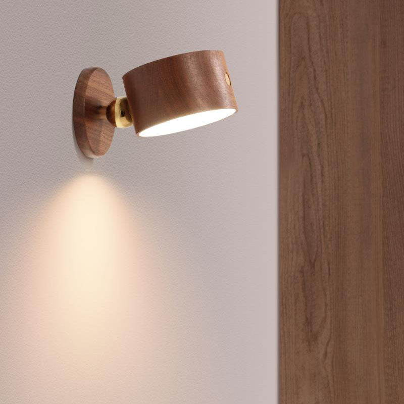 Vivolux | Einfache Holz USB wiederaufladbare Touch-Magnet LED Nachtlicht Wand Sconce Lampe