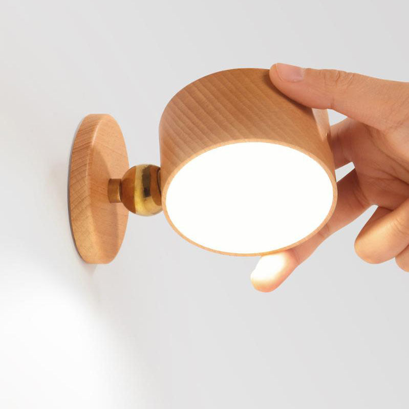 Vivolux | Einfache Holz USB wiederaufladbare Touch-Magnet LED Nachtlicht Wand Sconce Lampe