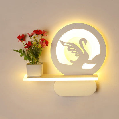 Vivolux | Studiekamer Big O Wandlamp met Plank Acryl Romantisch Witte Afwerking Sconcelicht
