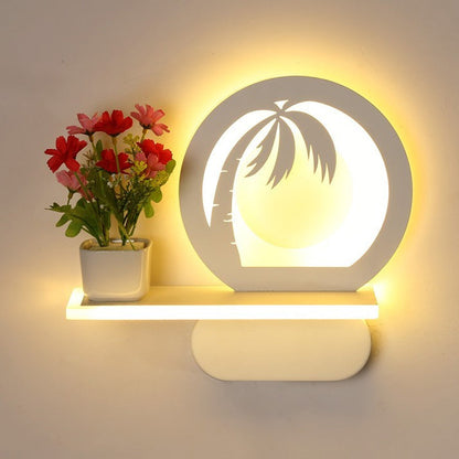 Vivolux | Studiekamer Big O Wandlamp met Plank Acryl Romantisch Witte Afwerking Sconcelicht