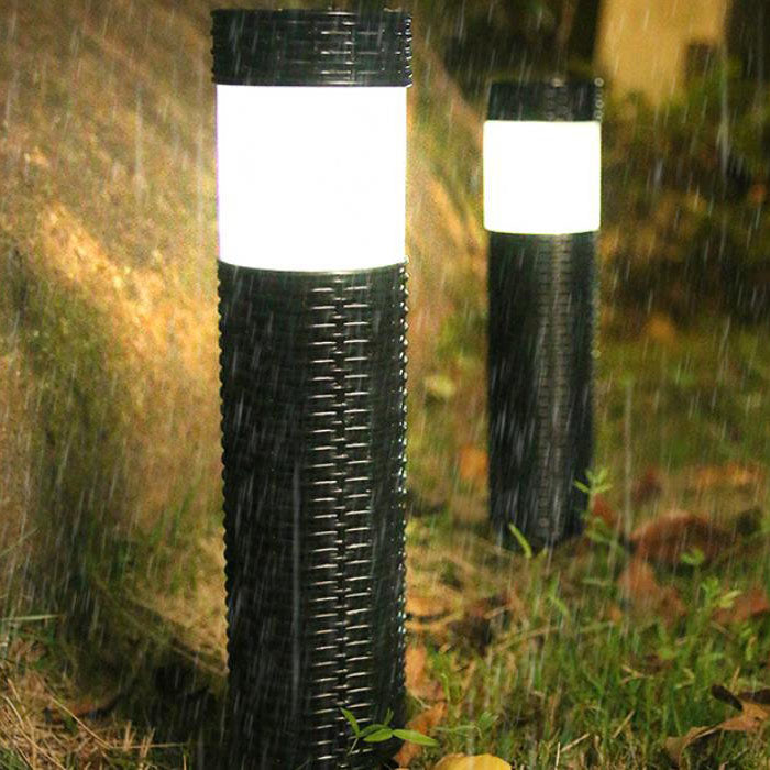 Vivolux | Outdoor Solar Rattan Zylindrisches LED Garten Rasen Boden Einbau Landschaftslicht