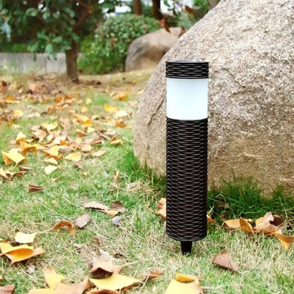 Vivolux | Outdoor Solar Rattan Zylindrisches LED Garten Rasen Boden Einbau Landschaftslicht