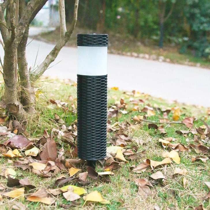 Vivolux | Outdoor Solar Rattan Zylindrisches LED Garten Rasen Boden Einbau Landschaftslicht