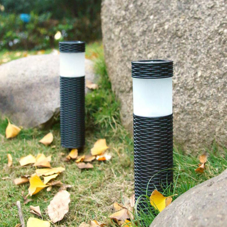 Vivolux | Outdoor Solar Rattan Zylindrisches LED Garten Rasen Boden Einbau Landschaftslicht
