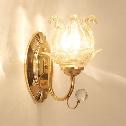 Vivolux | Kromming Wandgemonteerde Lamp Hedendaagse Metallische Gouden Wandlamp met Geometrische Glazen Schaduw