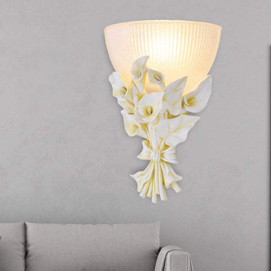 Vivolux | Prismatische Glazen Koepel Wandlamp Traditioneel 1 Lichts Woonkamer Wandlamp met Groene Boeket Decoratie
