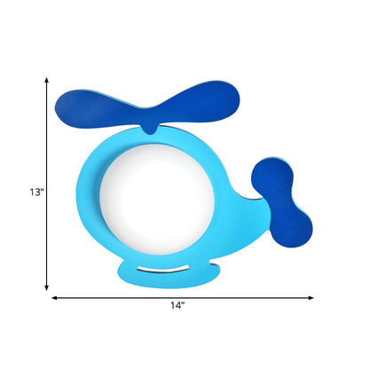 Vivolux | Baby Kid Schlafzimmer Hubschrauber Wandlampe Holz Cartoon Stil LED Wandleuchte