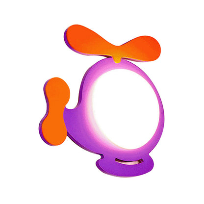 Vivolux | Baby Kid Schlafzimmer Hubschrauber Wandlampe Holz Cartoon Stil LED Wandleuchte