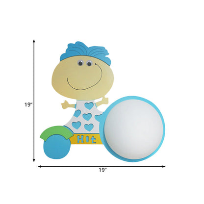 Vivolux | Hout Cartoon Patroon Wandlamp Hedendaagse LED Wandlamp voor Verpleegkamer Slaapkamer