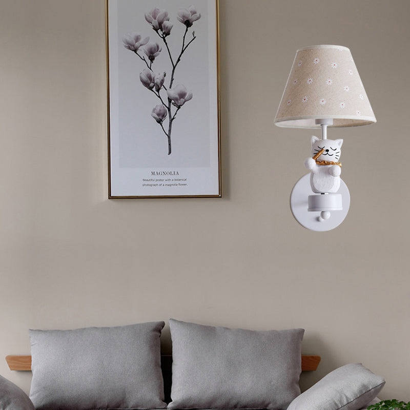 Vivolux | Lieve Huisdier Kat Wandlamp Één Licht Hars Façade Licht met Bloemenschaduw voor Studiekamer