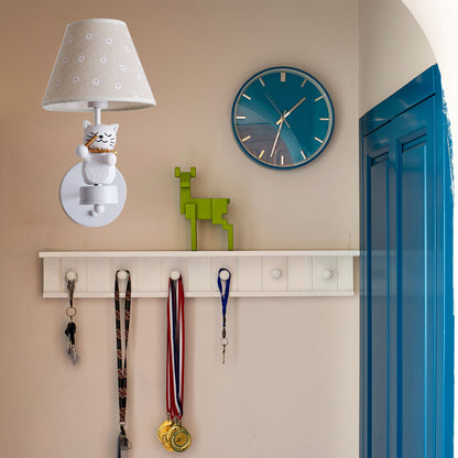 Vivolux | Lieve Huisdier Kat Wandlamp Één Licht Hars Façade Licht met Bloemenschaduw voor Studiekamer